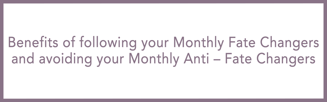 Benefits of following your Monthly Fate Changers and avoiding your Monthly Anti – Fate Changers - Article 17
